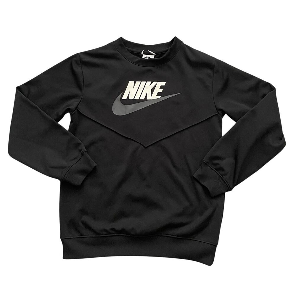 NIKE Kids Size L (10-12) Black Crewneck Long Sleeve Sweatshirt